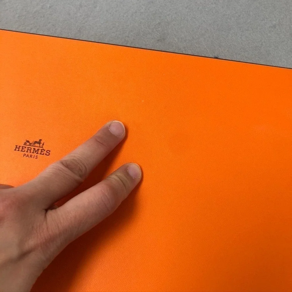 Authentic Hermes Orange Storage Gift Box Empty 14.5x7.5x1.5 Small Rectangle